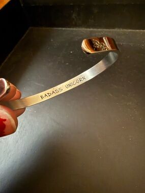 Badass unicorn silver cuff